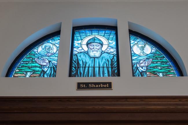 St L Narthex 19 St Sharbel Glass 1